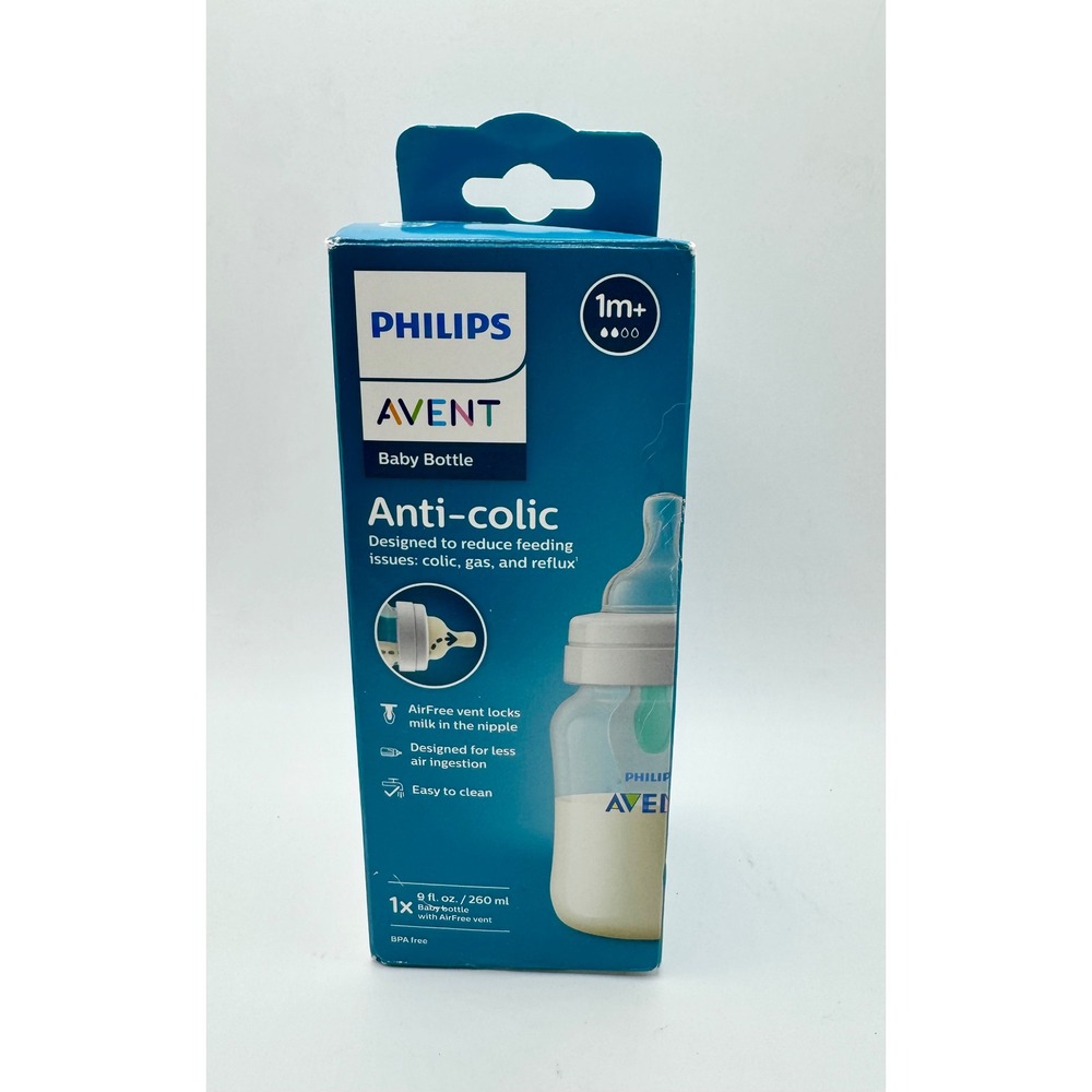 Philips Avent Anti-colic Baby Bottle 9oz Clear 1m+ AirFree Vent SCY703/91 New